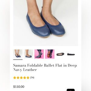 Yosi Samra Foldable Ballet Flat in Deep Navy